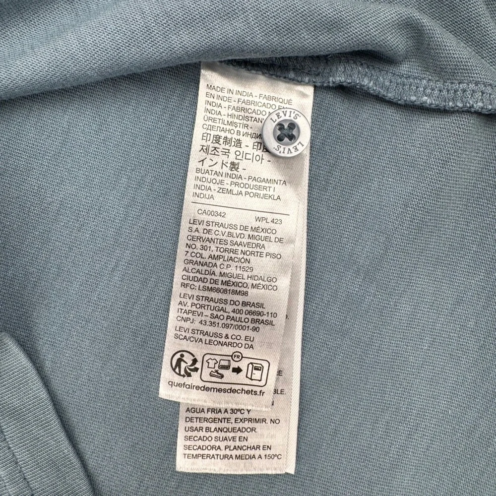 Levi's Polo Shirt Mens Large Blue-Grey Relaxed Fit Short Sleeve Embroidered Logo